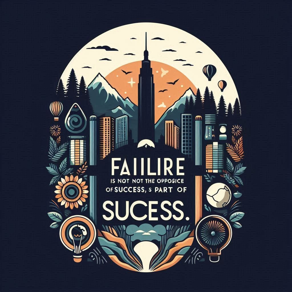 Motivational quote on failure and success.
