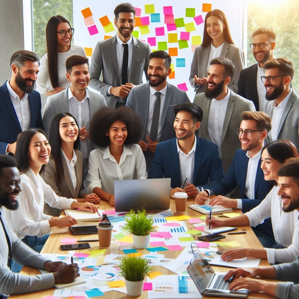 Supportive and ambitious circle of successful individuals.